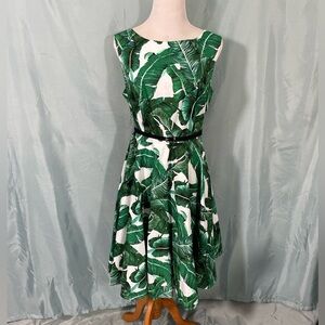 NWT 1960s Retro Style Tropical Print Dress